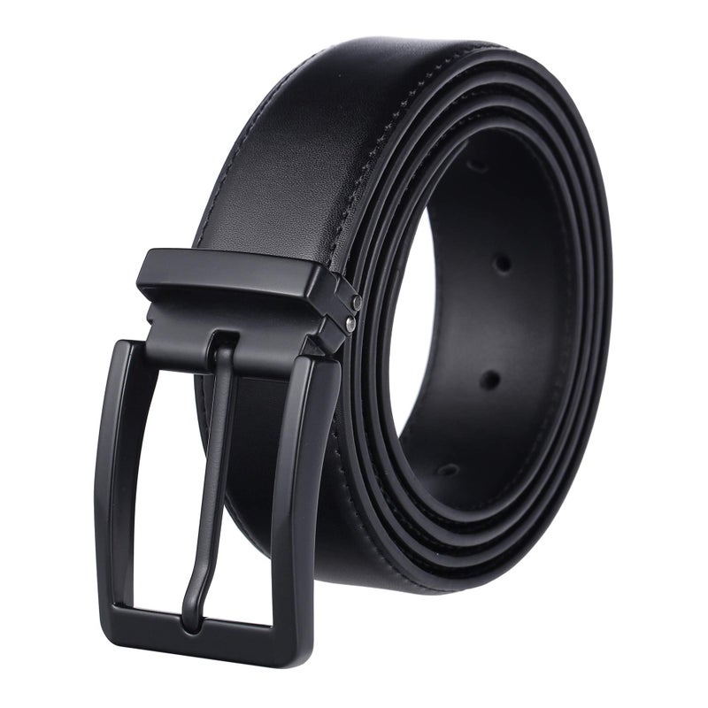 Weifert Men's Dress Belt Black Leather Belts for Jeans (38-40, Black2) - Image 1